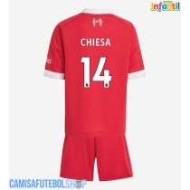 Camisa de time de futebol Liverpool Federico Chiesa #14 Replicas 1º Equipamento Infantil 2025-26 Manga Curta (+ Calças curtas)